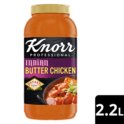 KNORR Patak's Butter Chicken Sauce 2.2L - KNORR Patak’s Butter Chicken Sauce offers a mild, delicious curry that residents will love.