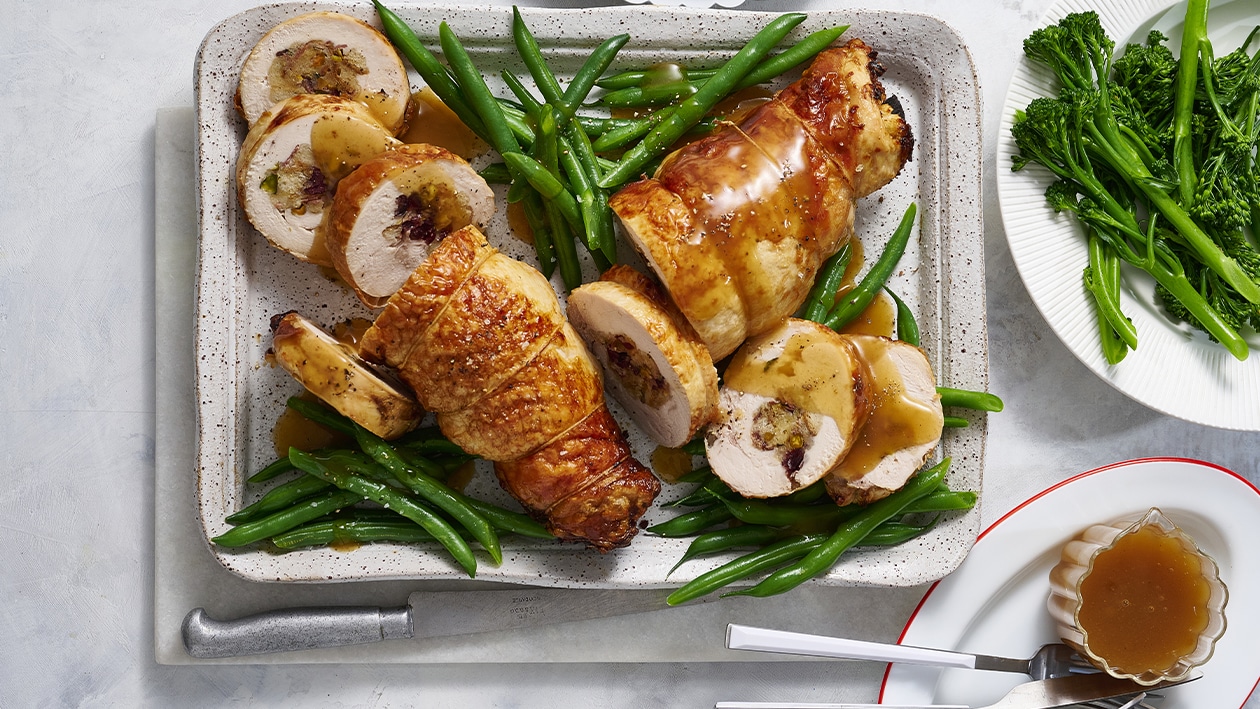 Rolled Turkey Breast with Cranberry Stuffing – Recipe