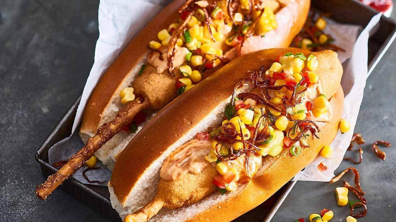 Chipotle Corn Dawgs, Salsa and Tobacco Onions – Recipe