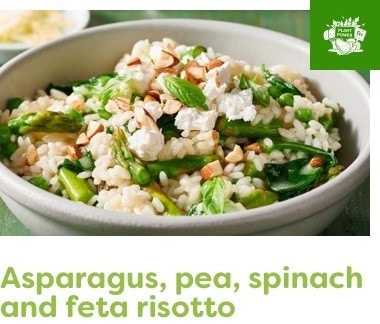 Asparagus, pea, spinach and feta risotto Asparagus, pea, spinach and feta risotto